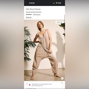 FP Movement by Free People Taupe Sleeveless Draped Jumpsuit
